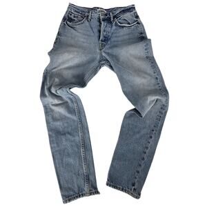 GRLFRND Karolina High Rise Button Fly Straight Leg Jeans Light Wash Womems 27